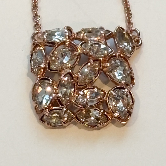Alexis Bittar Rose Gold and Crystal Square necklace - Picture 1 of 12